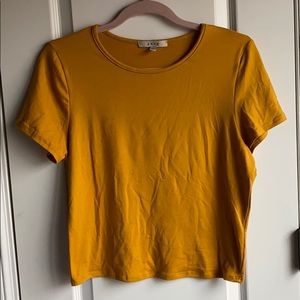 Gaze Mustard Yellow Soft Slight Crop Top